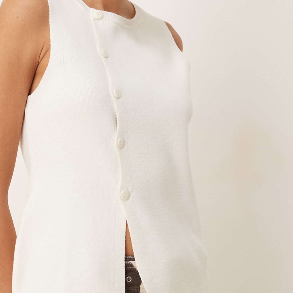 ASOS Ivory Sleeveless Knit Top